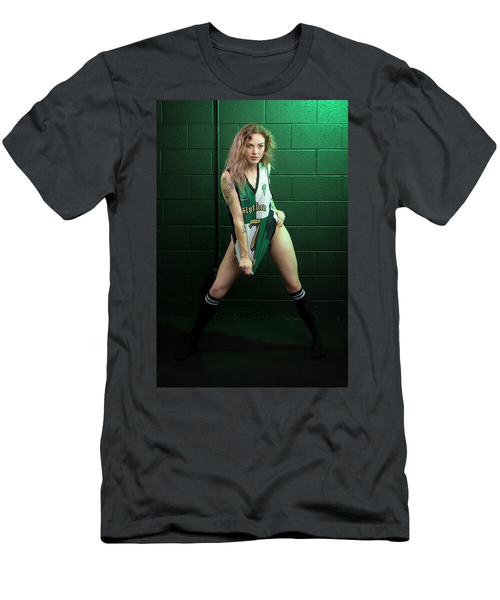 Implied Nude T-Shirt featuring the photograph Danni--slytherin by La Bella Vita Boudoir