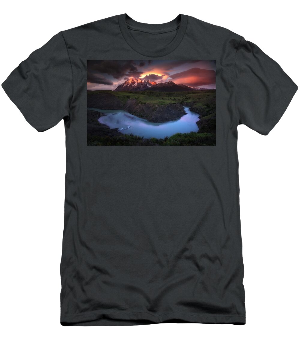 Paine Massif T-Shirt featuring the photograph Eruption #2 by Nicki Frates