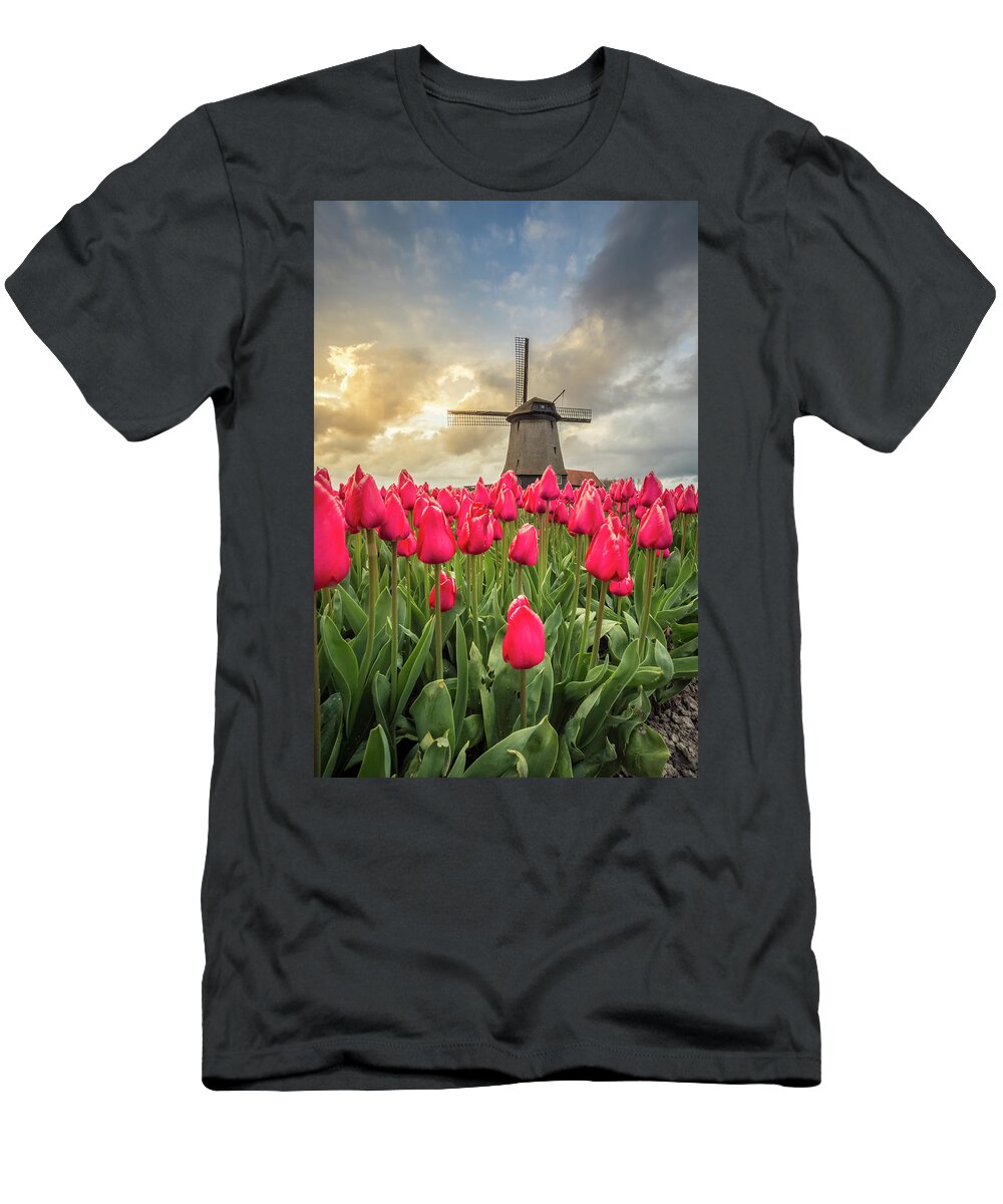 Windmill T-Shirt featuring the photograph Holland windmill #2 by Stefano Termanini