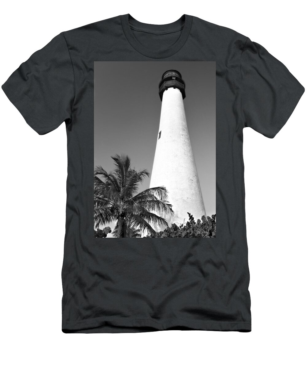 Beacon T-Shirt featuring the photograph Key Biscayne Lighthouse #1 by Rudy Umans