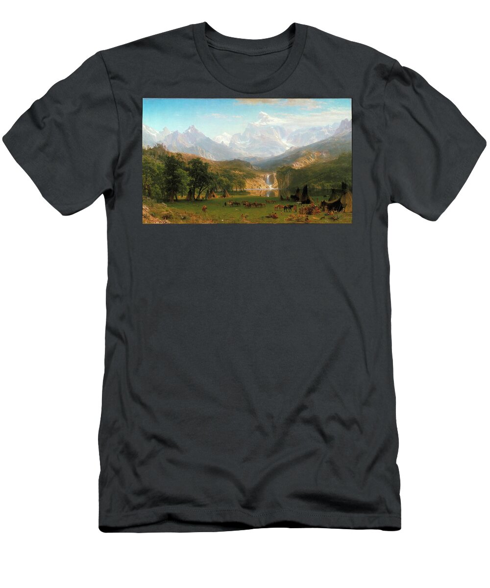 Landers T-Shirt featuring the painting Landers Peak by Albert Bierstadt