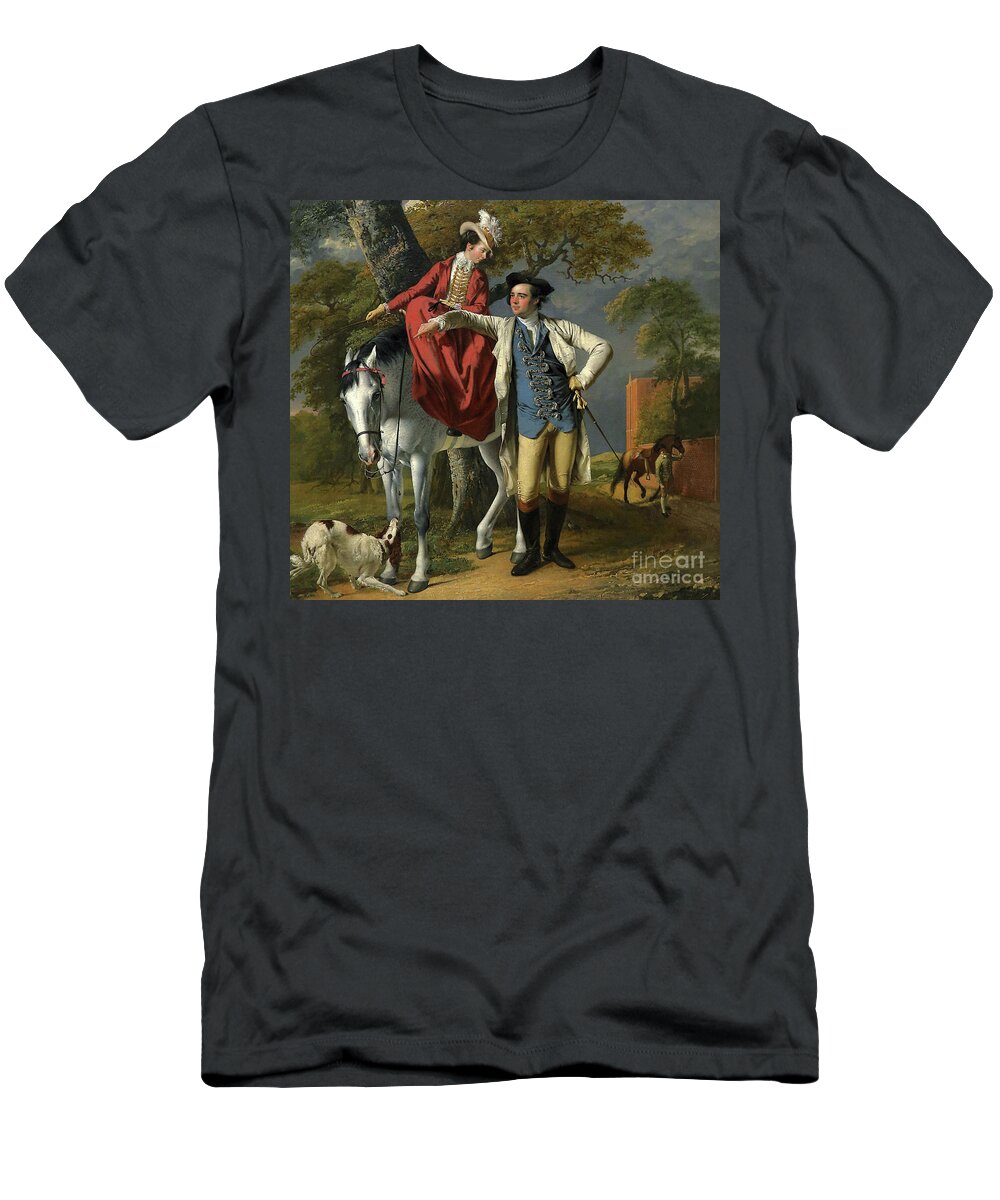 Horse T-Shirt featuring the painting Mr and Mrs Thomas Coltman by Joseph Wright of Derby