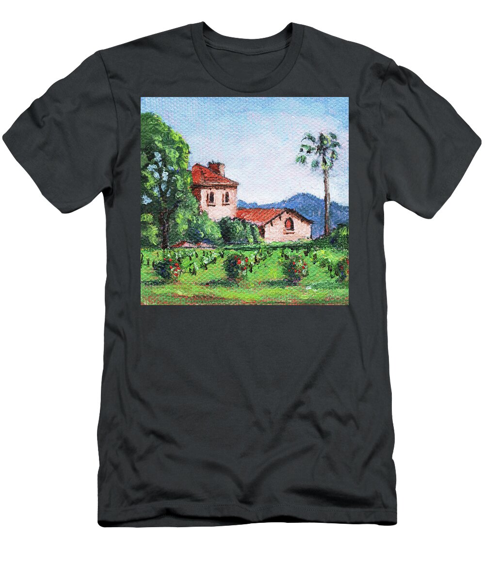 Vineyard T-Shirt featuring the painting Napa Valley #1 by Masha Batkova
