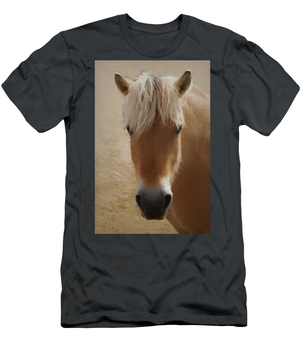 Norwegian Fjord Horse T-Shirt featuring the digital art Norwegian Fjord #2 by Ernest Echols