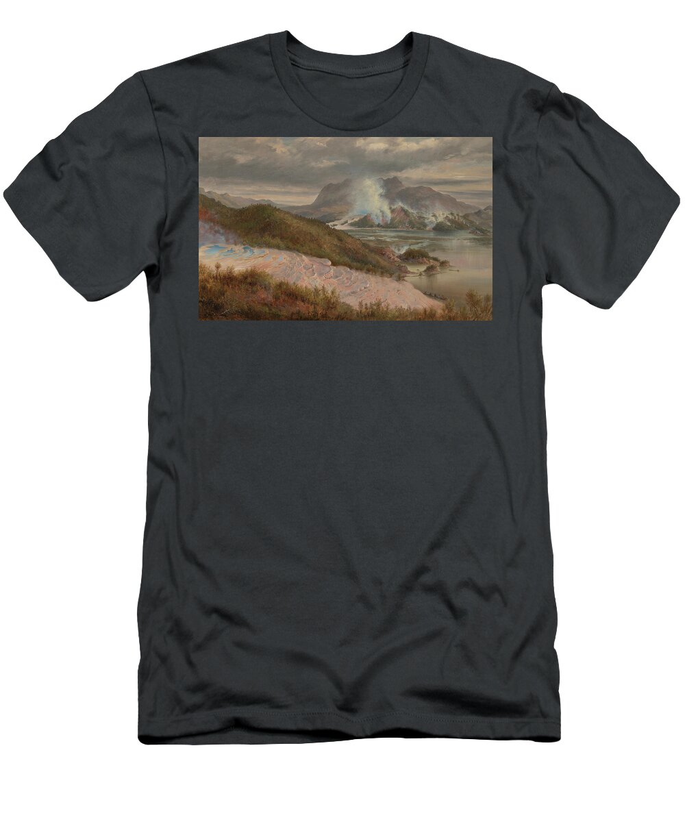 Pink Terraces T-Shirt featuring the painting Pink Terraces #2 by Celestial Images