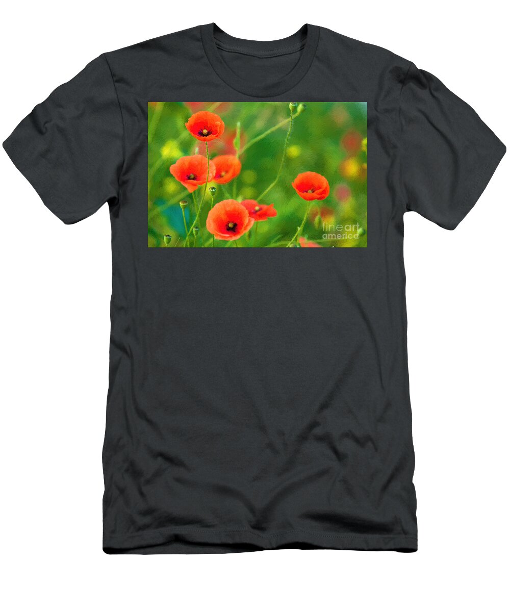 Poppies T-Shirt featuring the photograph Poppies #3 by Andrew Michael