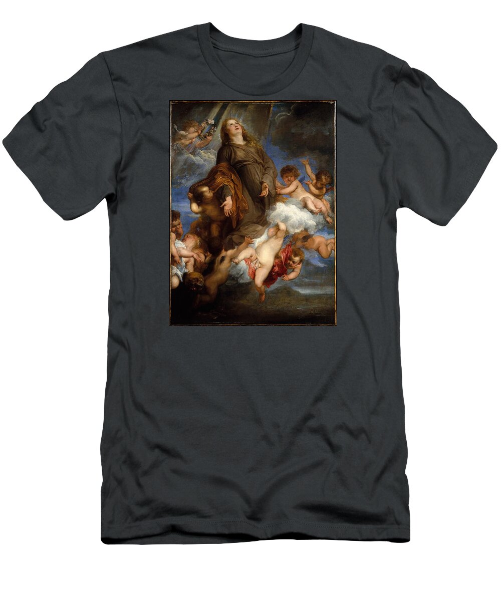 Anthony Van Dyck T-Shirt featuring the painting Saint Rosalie Interceding for the Plague-stricken of Palermo #4 by Anthony van Dyck
