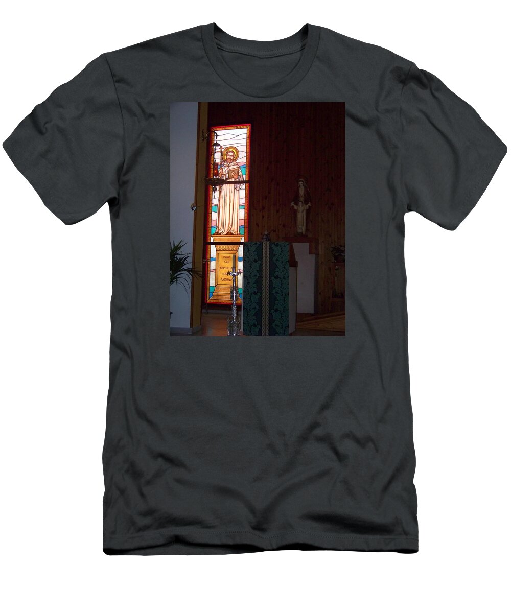 San Bernardo T-Shirt featuring the glass art San Bernardo Abad #2 by Justyna Pastuszka