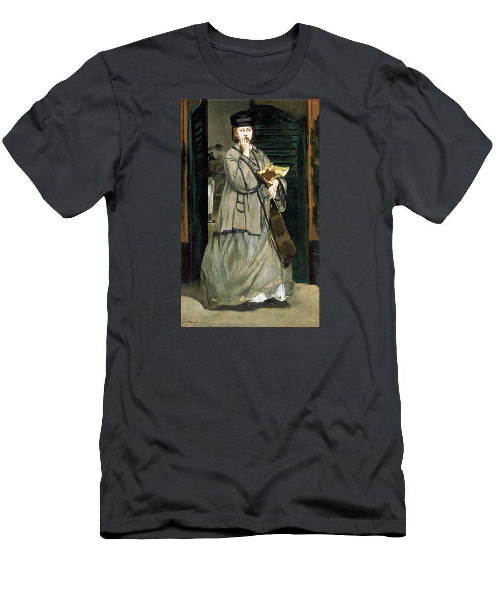Edouard Manet T-Shirt featuring the painting Street Singer #5 by Edouard Manet