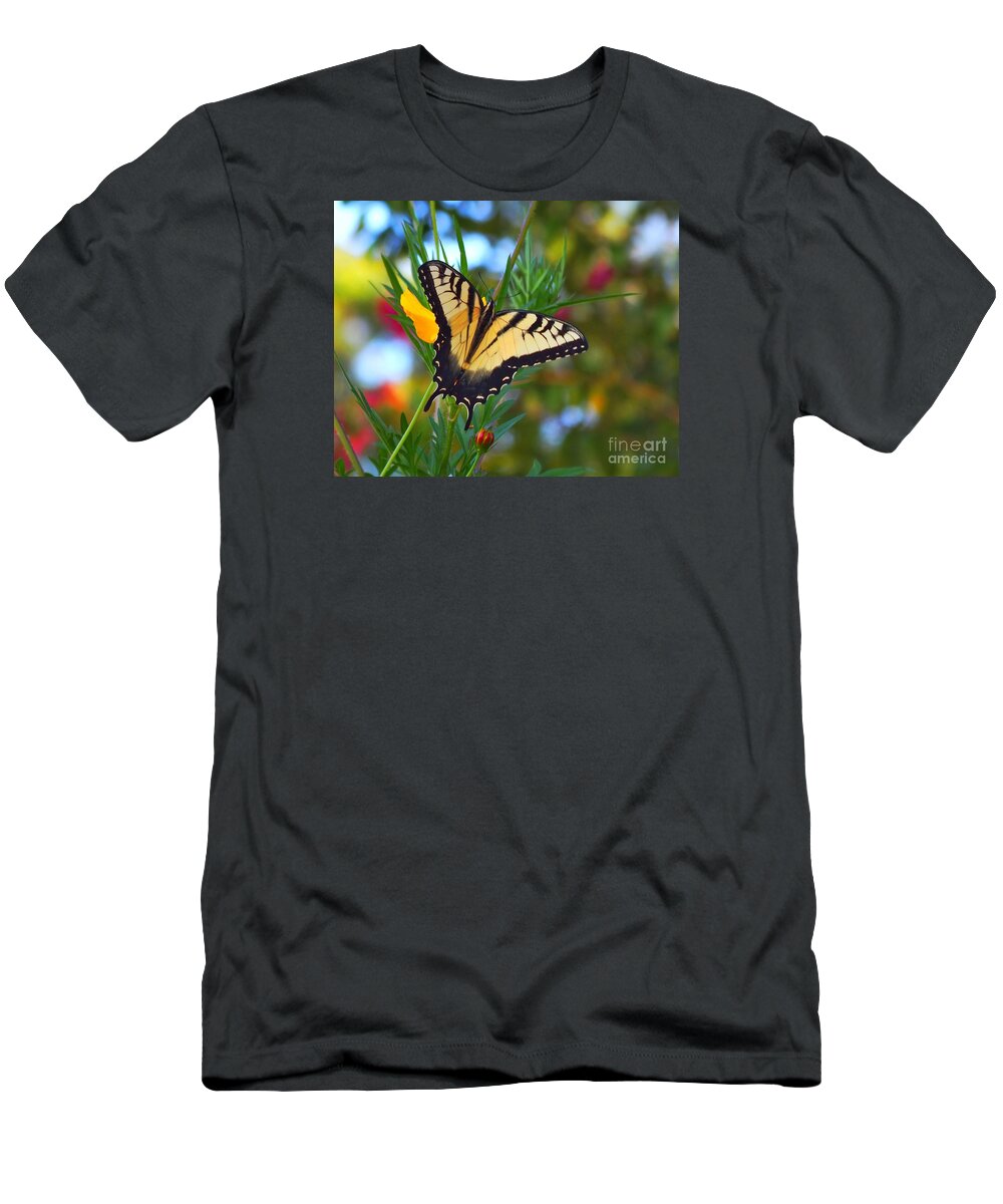 Yellow-tiger Swallowtail-butterfly-butterflies-macro-insect-insects T-Shirt featuring the photograph Swallowtail Butterfly #2 by Scott Cameron