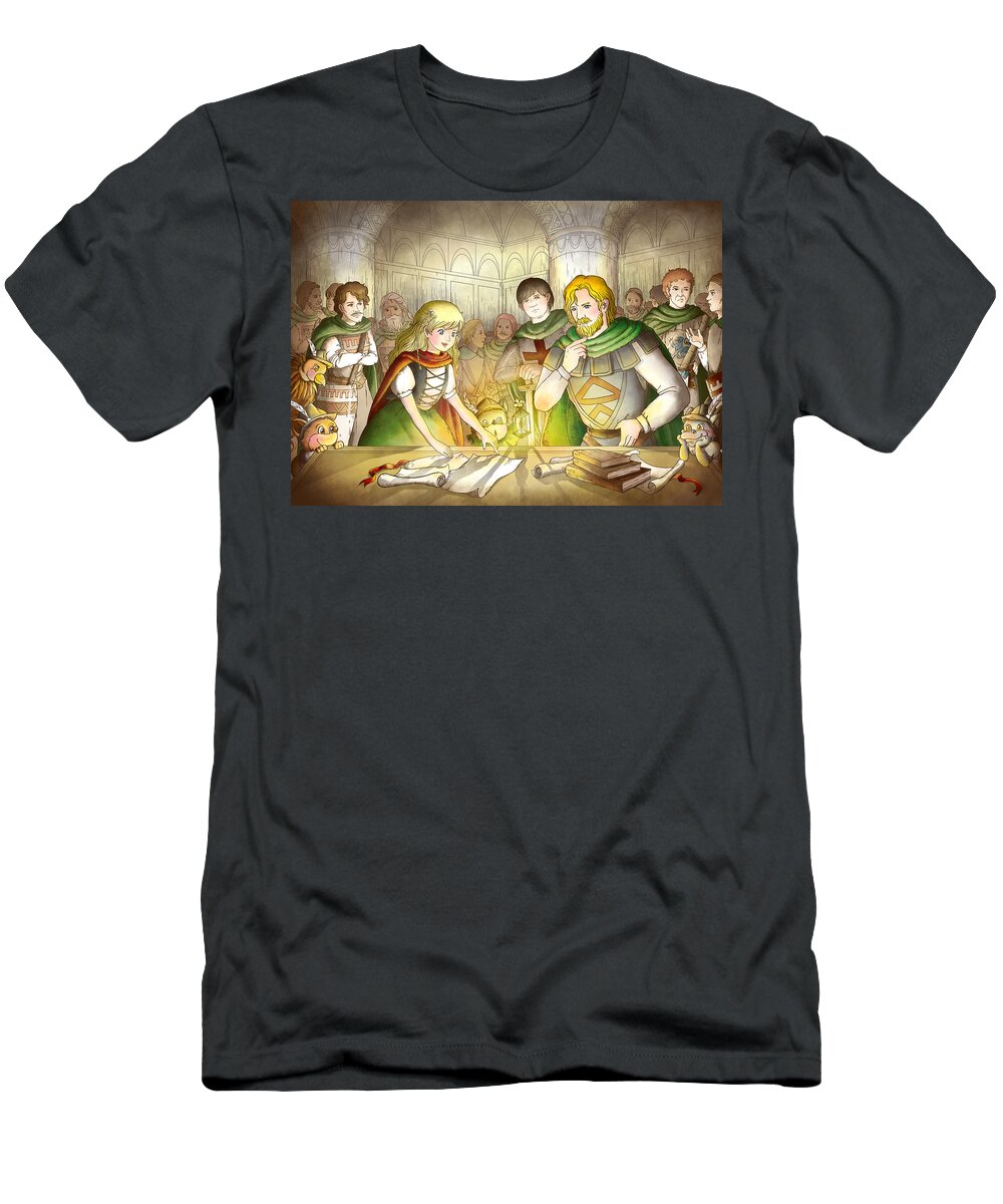 Robin Hood T-Shirt featuring the painting The Articles of the Barons #2 by Reynold Jay