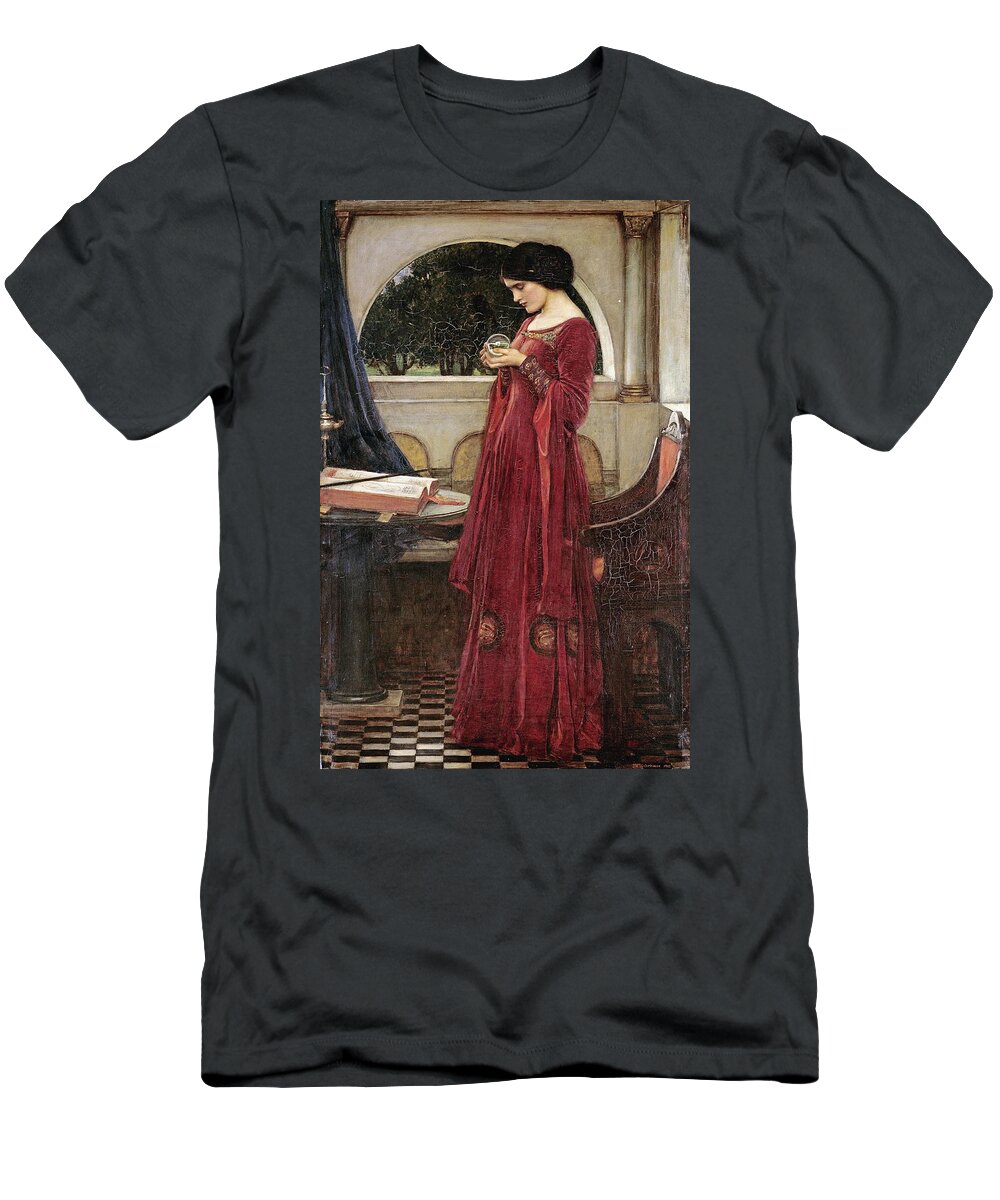 Crystal T-Shirt featuring the painting The Crystal Ball #6 by John William Waterhouse