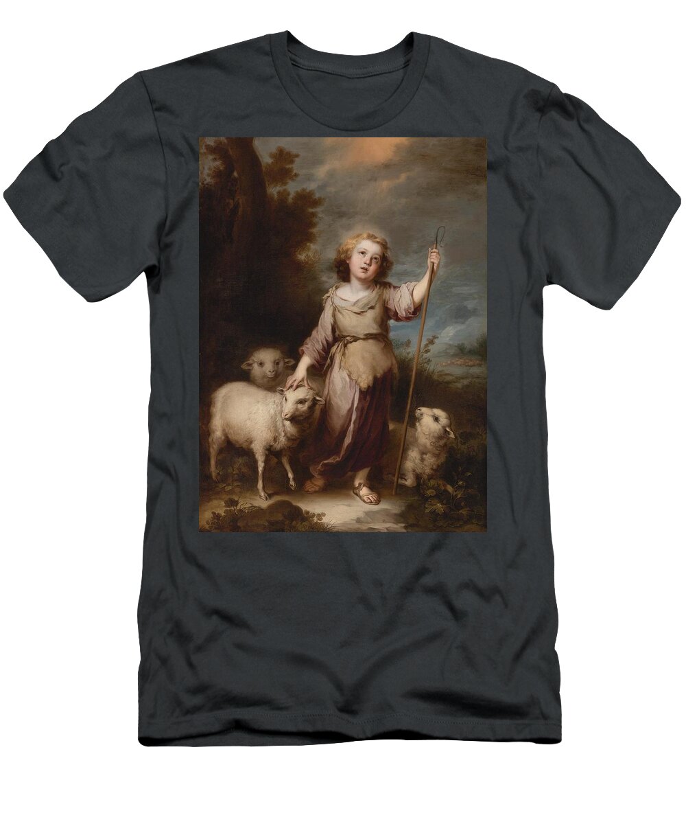 Bartolome Esteban Murillo The Good Shepherd T-Shirt featuring the painting The Good Shepherd by MotionAge Designs