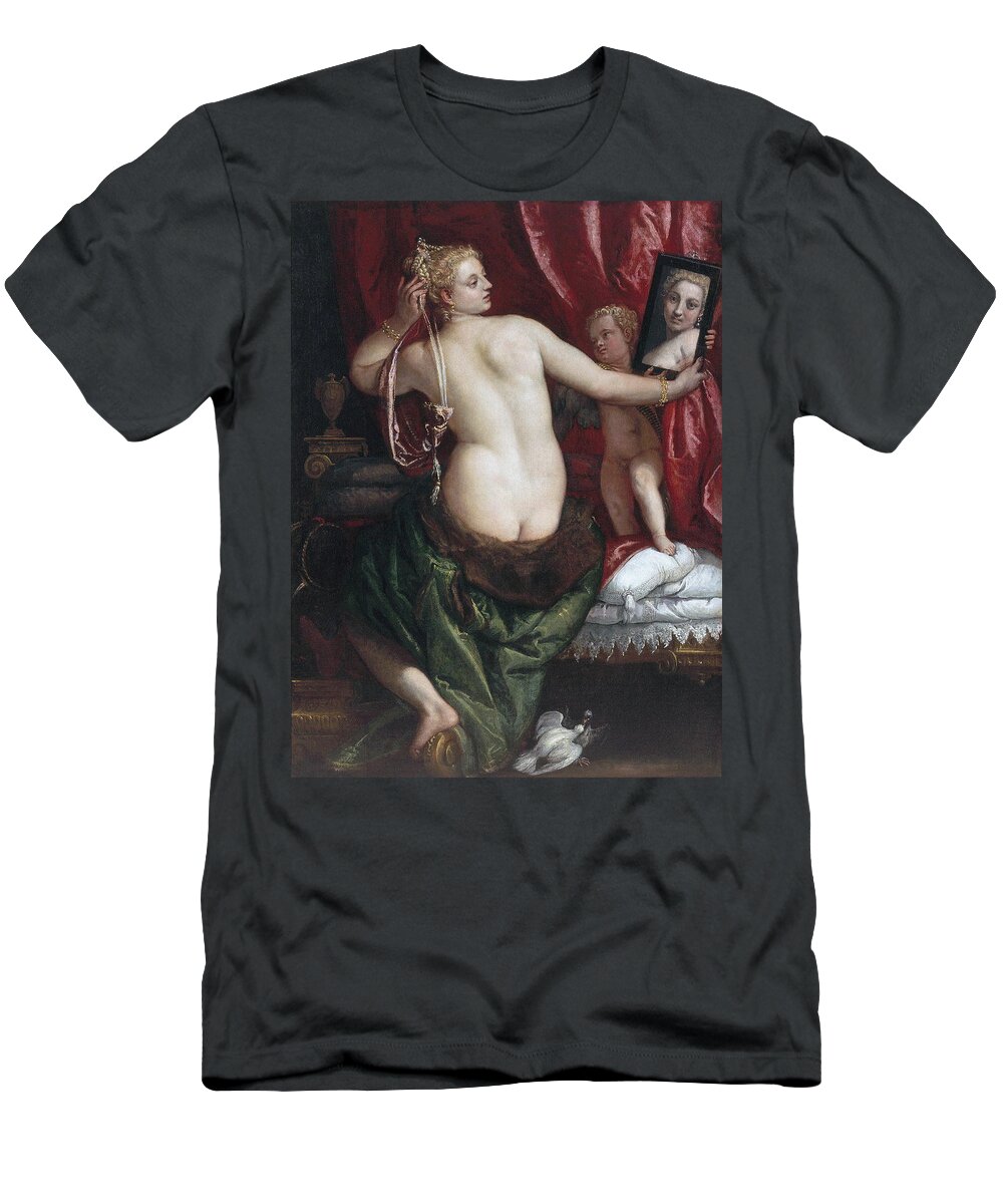 Paolo Veronese T-Shirt featuring the painting Venus with a Mirror by Paolo Veronese