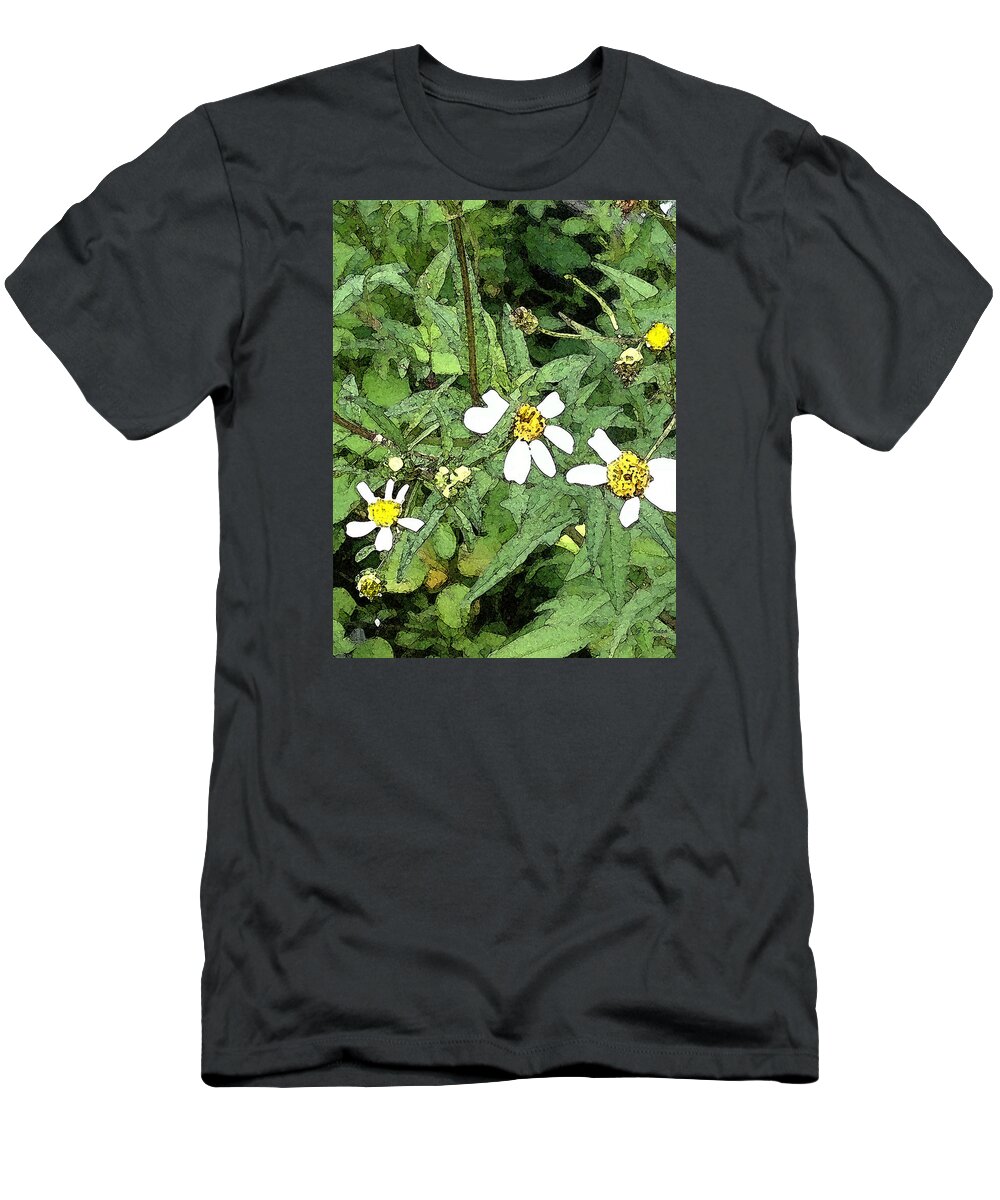 Wild T-Shirt featuring the painting Wild Flowers by George Pedro