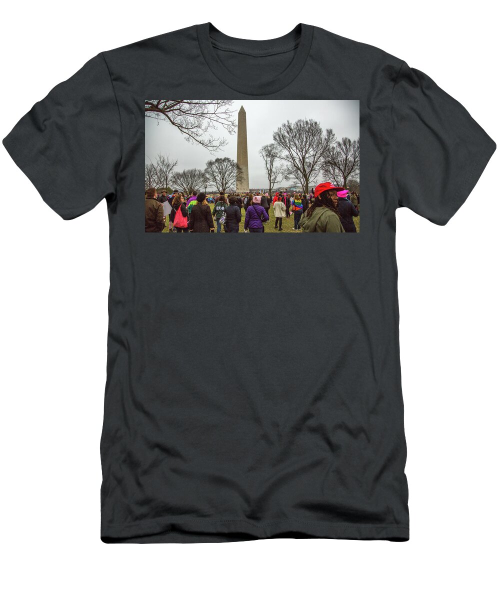 Washington T-Shirt featuring the photograph Women's March, Washington DC, 2016 #2 by Kathleen McGinley