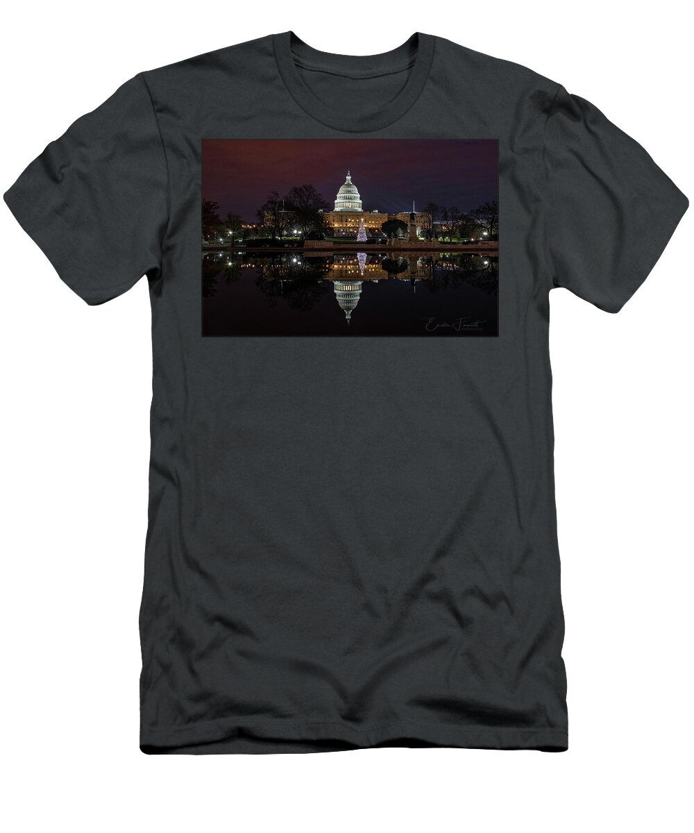 Christmas T-Shirt featuring the photograph 2017 Capitol Christmas by Erika Fawcett