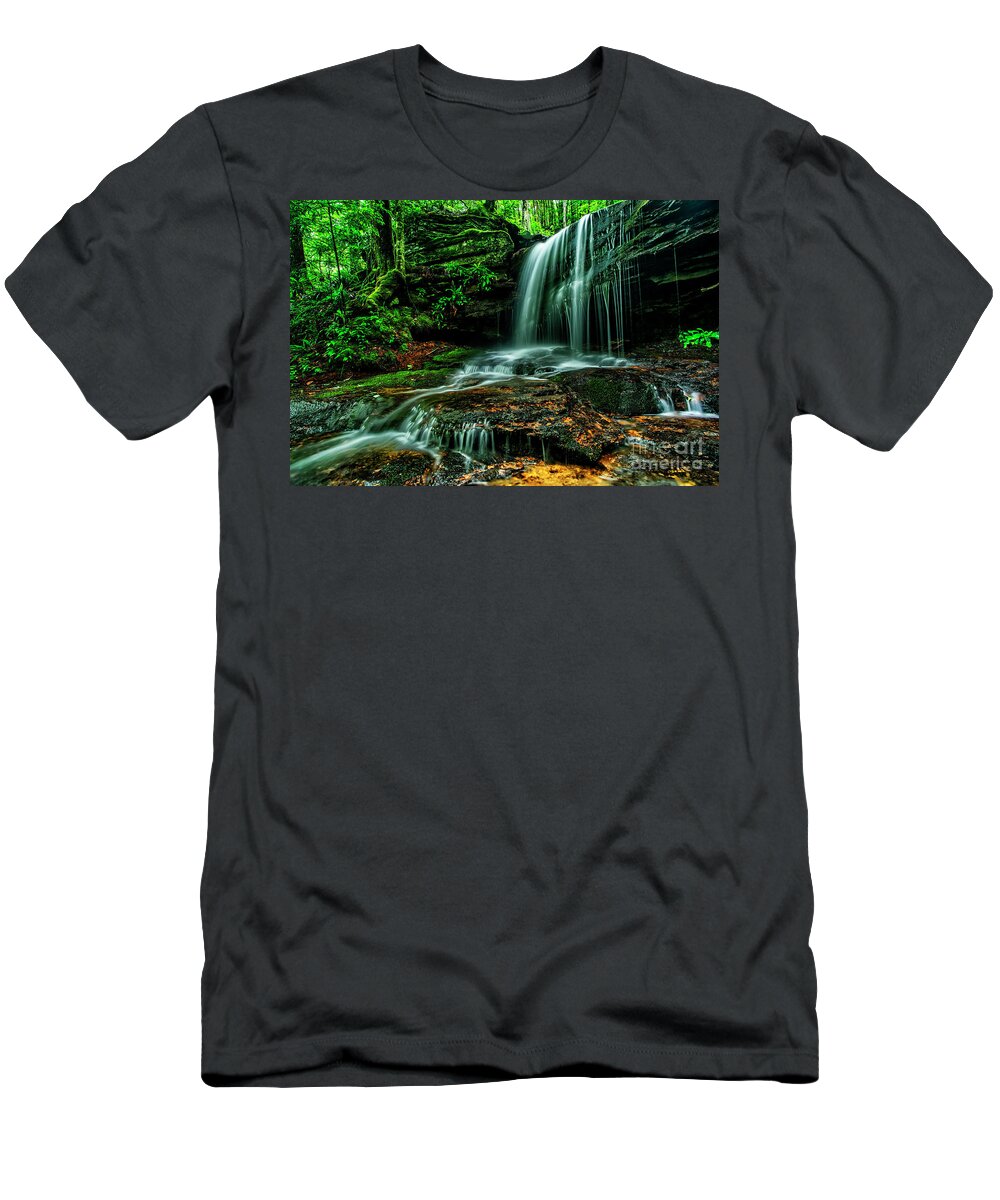 Usa T-Shirt featuring the photograph West Virginia Waterfall #13 by Thomas R Fletcher
