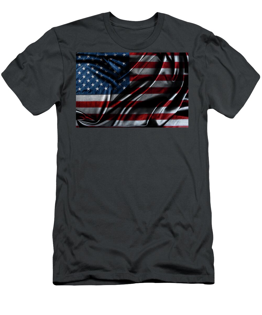 American Flag T-Shirt featuring the photograph American flag 39 by Les Cunliffe