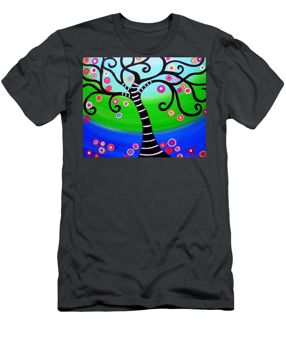 Tree T-Shirt featuring the painting Tree Of Life #24 by Pristine Cartera Turkus
