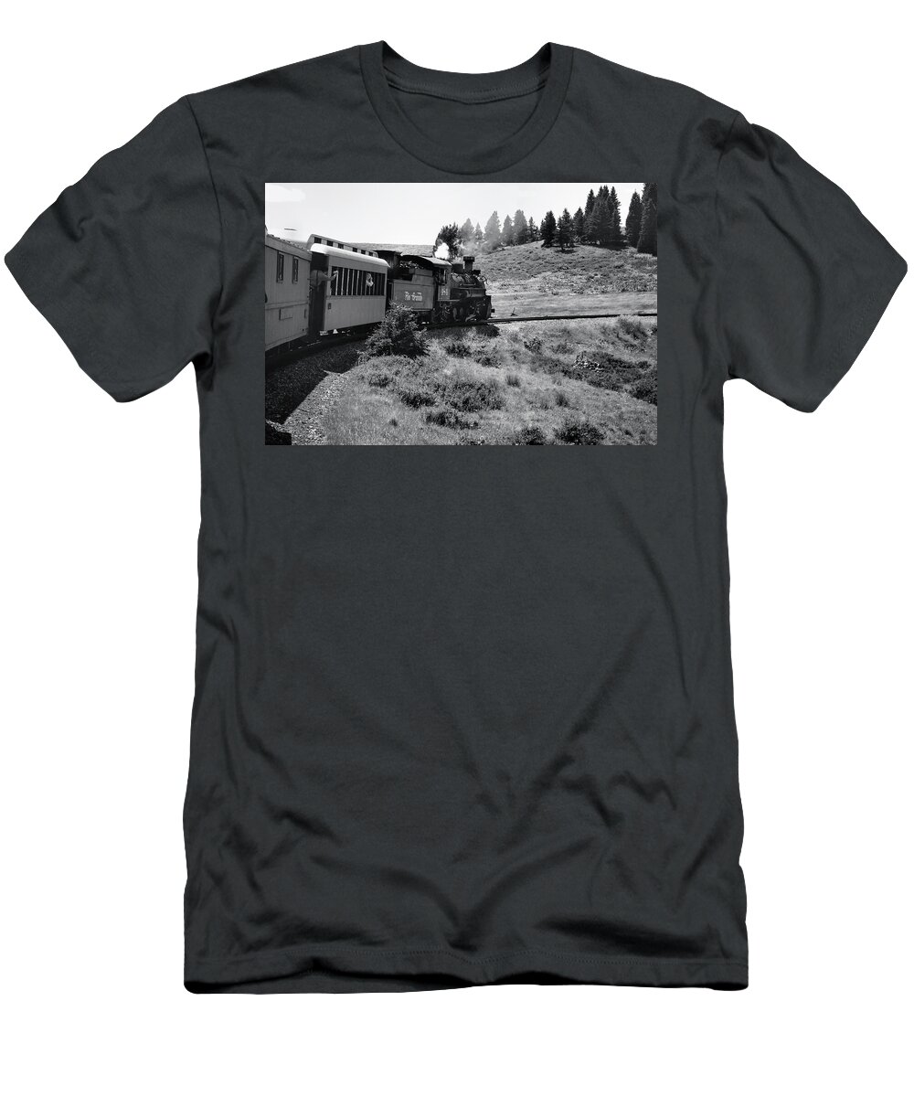 Trains T-Shirt featuring the photograph 25 Miles Per Hour by Ron Cline