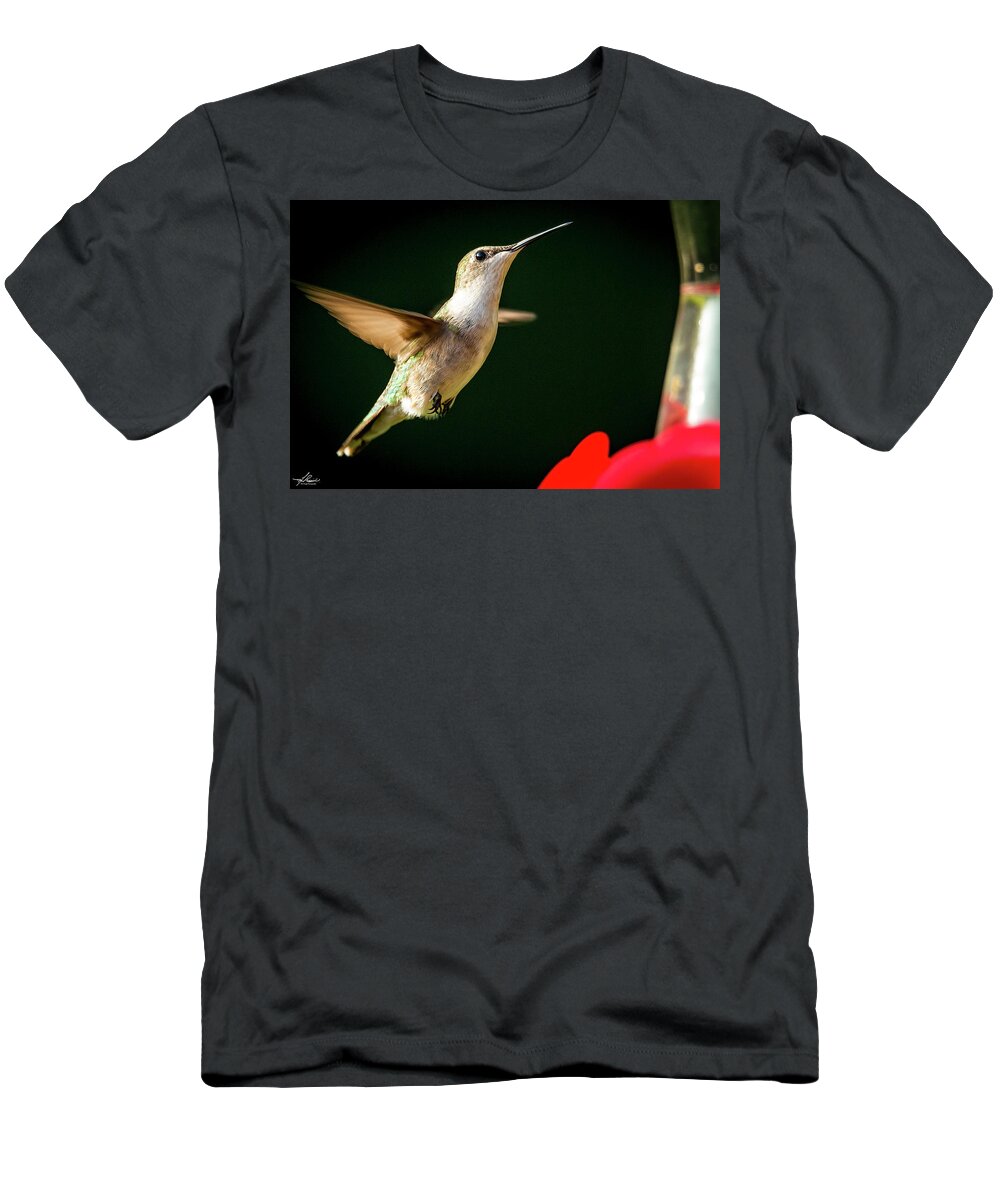 2016-09-10 T-Shirt featuring the photograph Backyard Hummingbird #3 by Phil And Karen Rispin