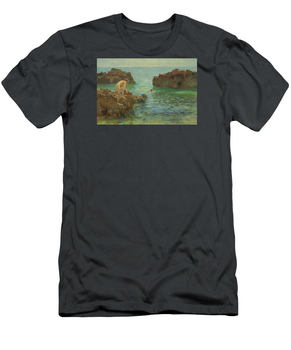  Henry Scott Tuke T-Shirt featuring the painting Boys Bathing #2 by Henry Scott Tuke