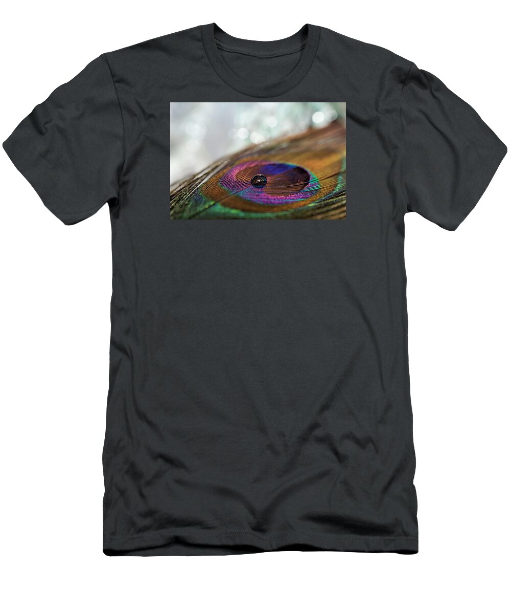Feather T-Shirt featuring the photograph Drop of Feather by Lilia D
