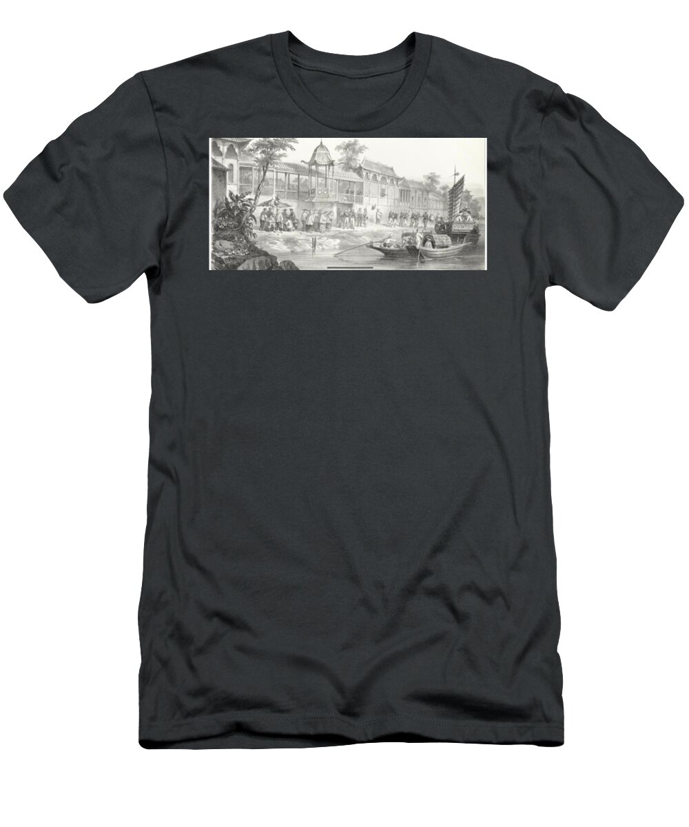 Fortavion (gc) China War. Historical And Anecdotal Shown Great Panorama T-Shirt featuring the painting Historical And Anecdotal Shown Great Panorama #3 by MotionAge Designs