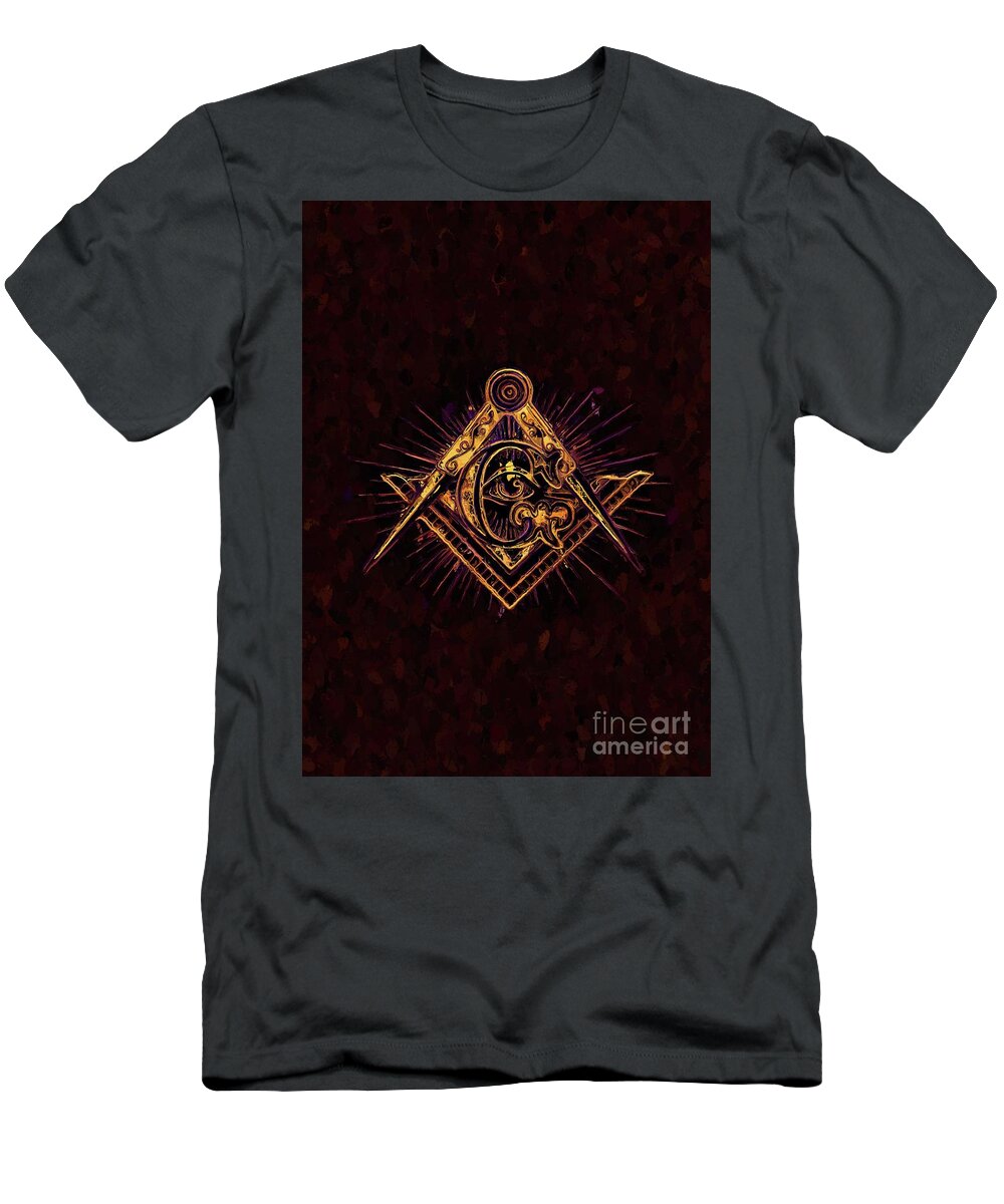 Symbol T-Shirt featuring the painting Masonic Symbolism #3 by Esoterica Art Agency