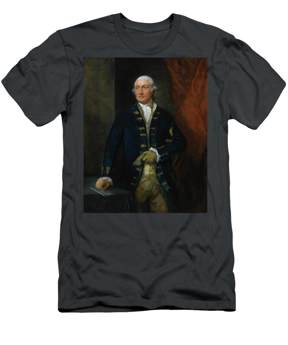 Thomas Gainsborough R.a. Portrait Of Admiral Lord Graves T-Shirt featuring the painting Portrait Of Admiral Lord Graves #3 by Thomas Gainsborough