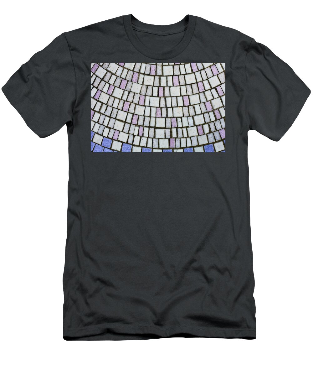 Backdrop T-Shirt featuring the photograph Purple tiles #3 by Tom Gowanlock