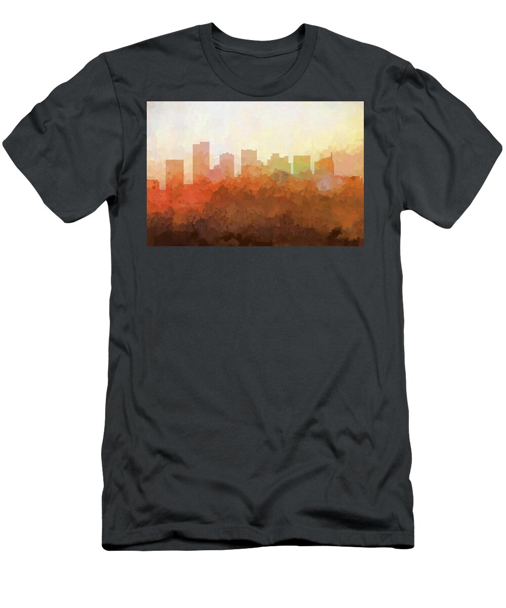 Scottsdale Arizona Skyline T-Shirt featuring the digital art Scottsdale Arizona Skyline #3 by Marlene Watson