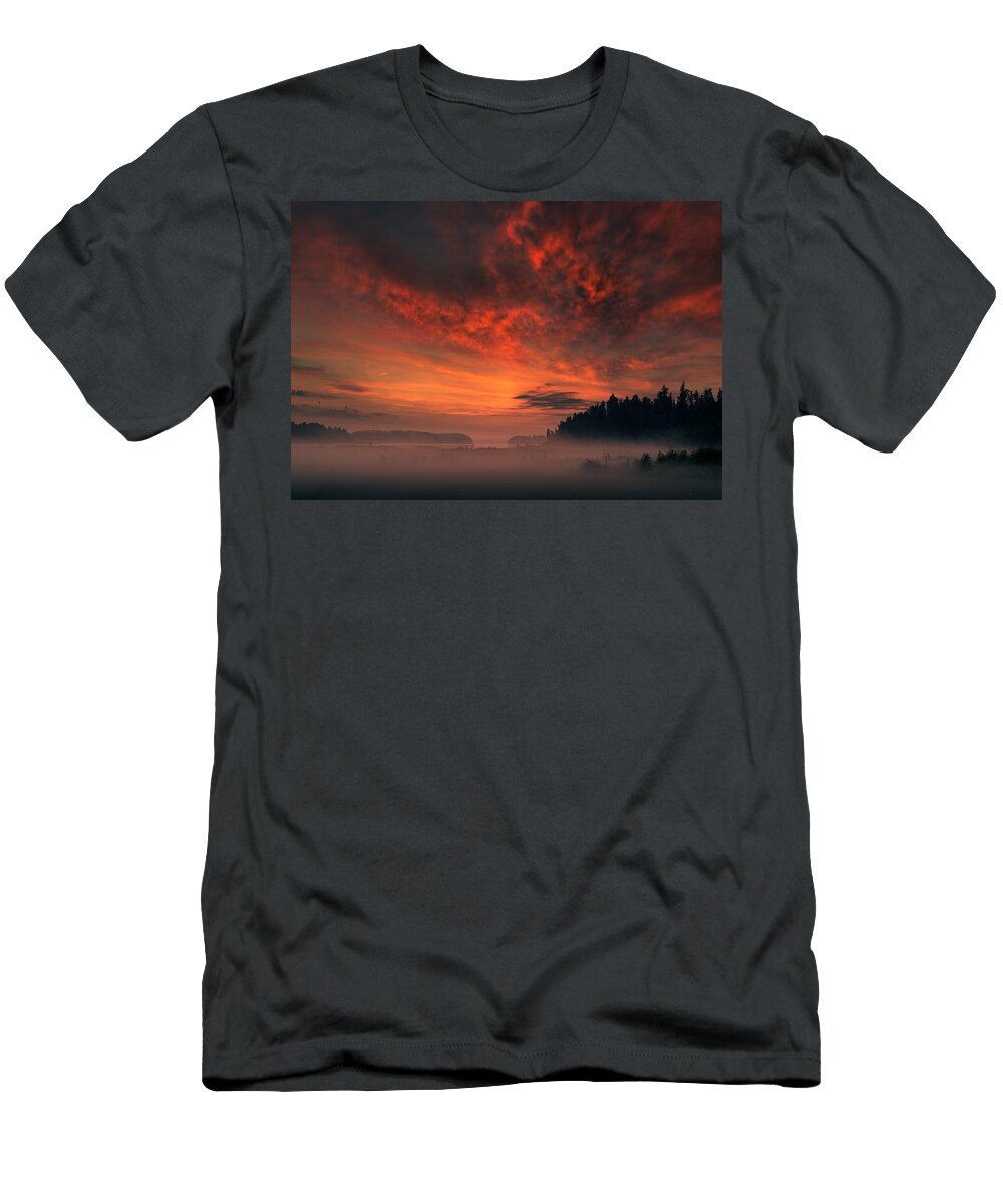 Sunset T-Shirt featuring the digital art Sunset #3 by Maye Loeser