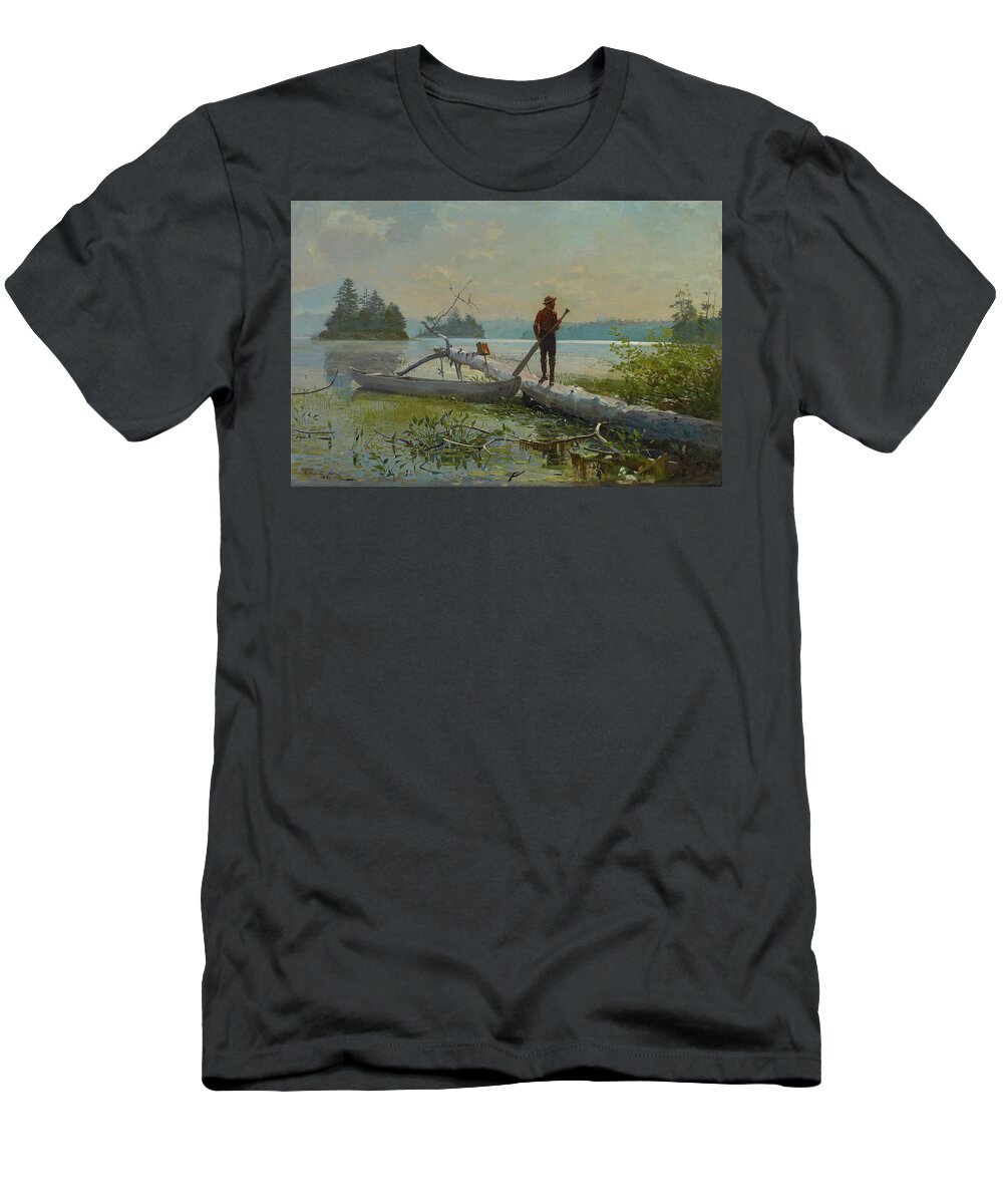 Winslow Homer T-Shirt featuring the painting The Trapper by Winslow Homer
