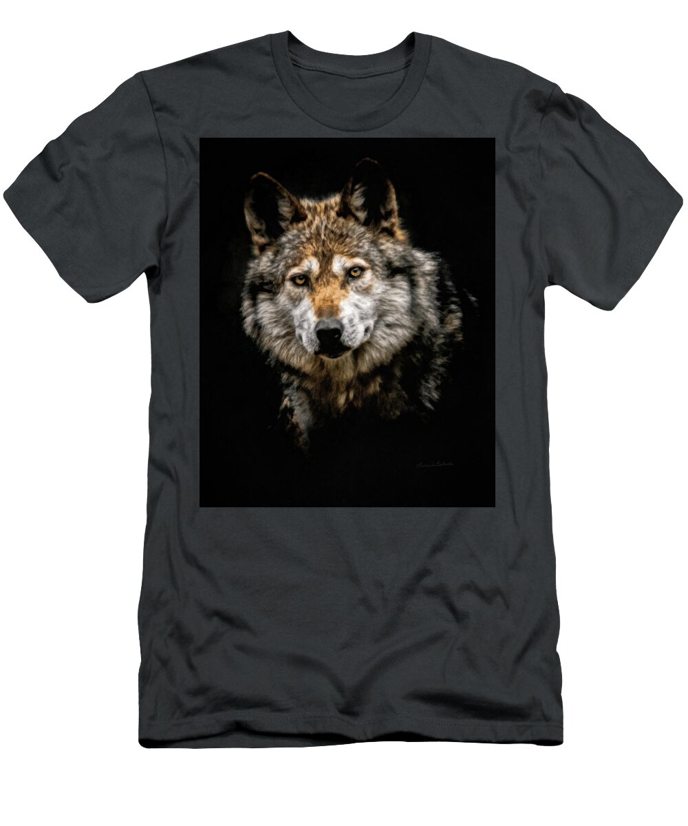 Wolf T-Shirt featuring the digital art The Wolf #3 by Ernest Echols