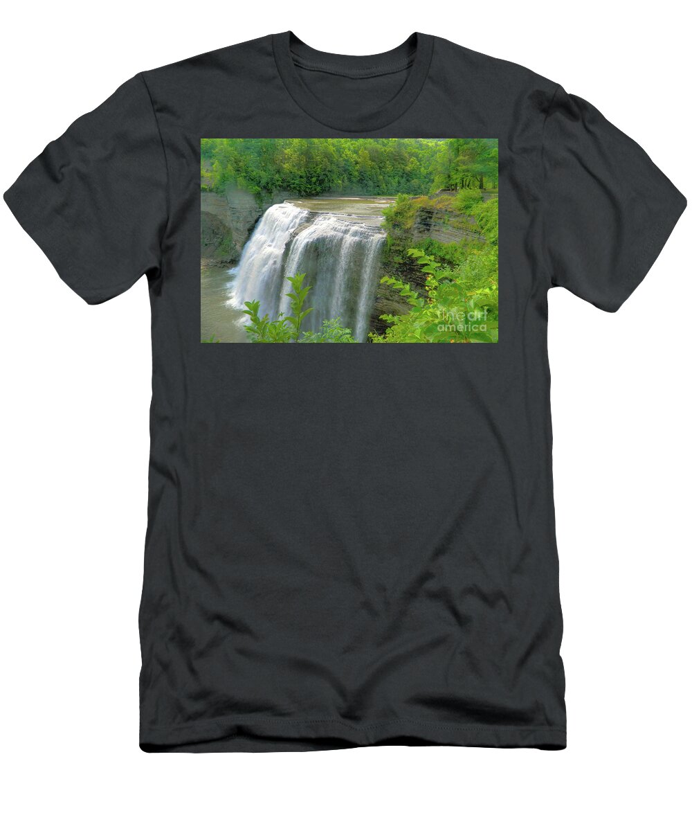 Waterfall T-Shirt featuring the photograph Water Falls #3 by Raymond Earley