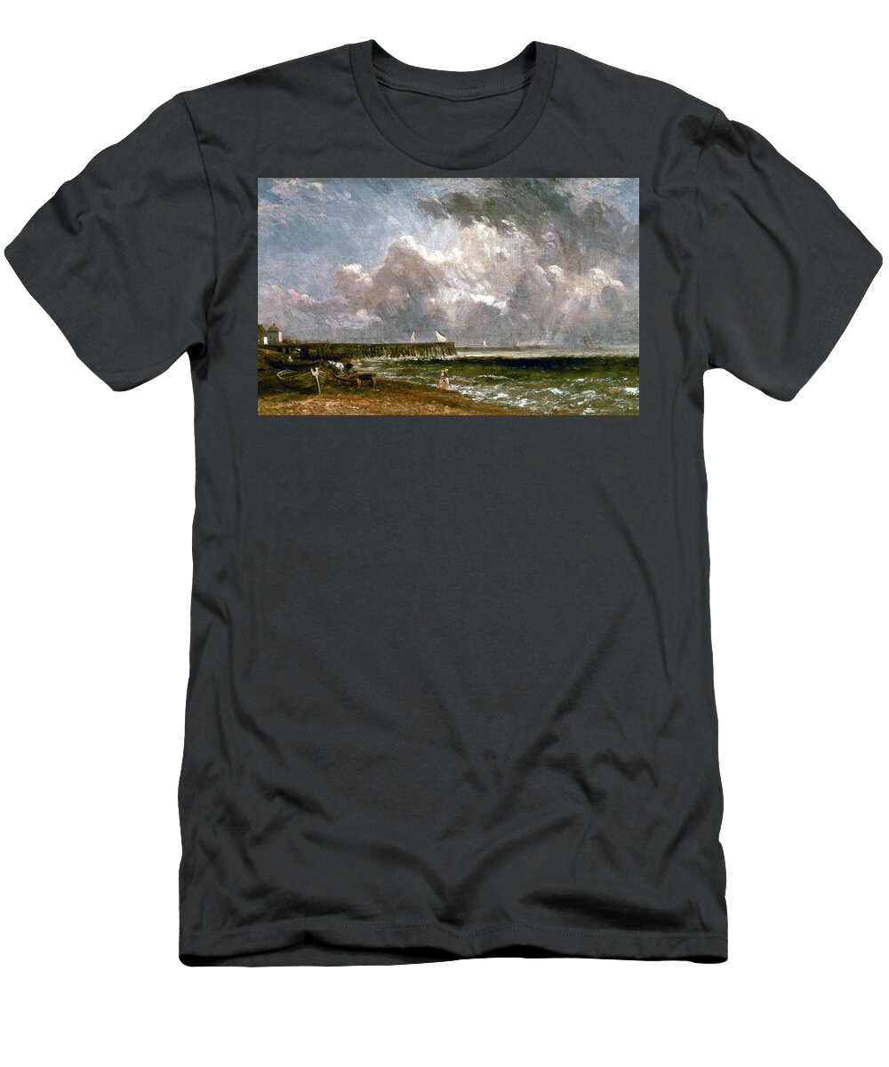 John Constable T-Shirt featuring the painting Yarmouth Pier #4 by John Constable