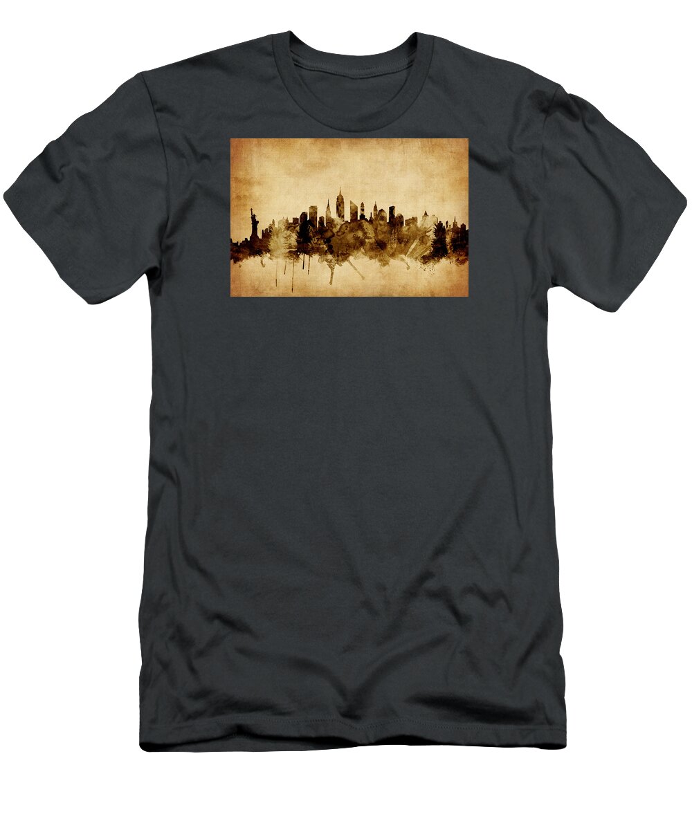 United States T-Shirt featuring the digital art New York Skyline #30 by Michael Tompsett