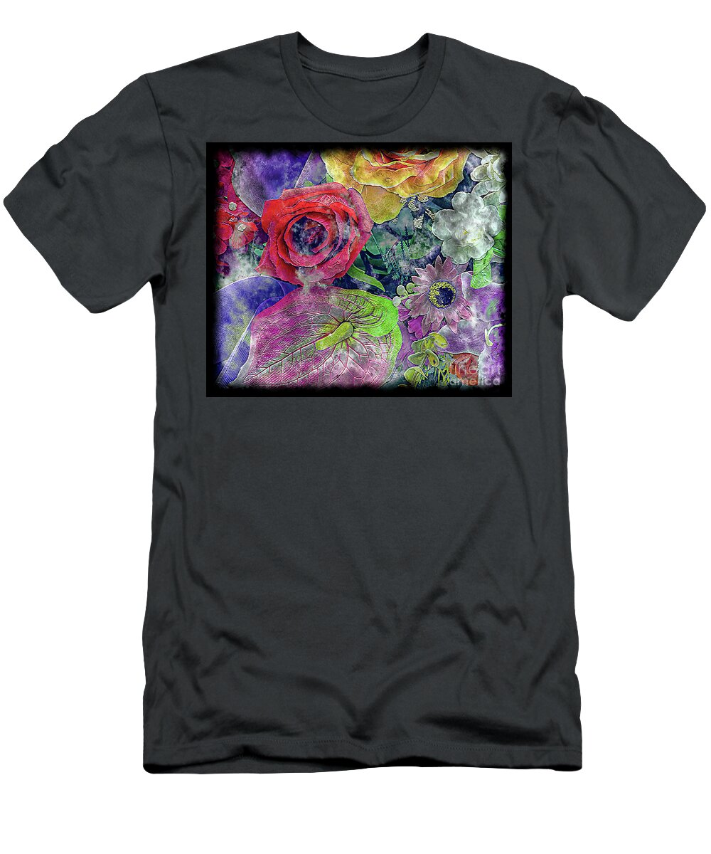Abstract T-Shirt featuring the painting 34a Expressive Floral Digital Painting by Ricardos Creations