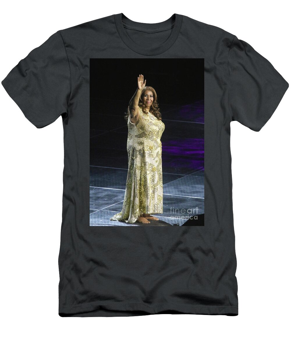 R&b T-Shirt featuring the photograph Aretha Franklin #4 by Concert Photos