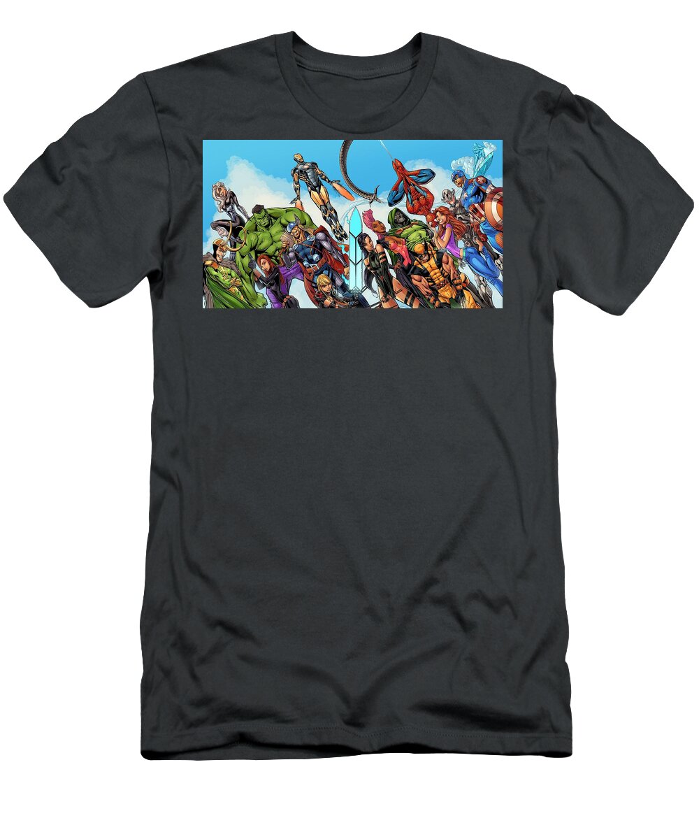 Avengers T-Shirt featuring the digital art Avengers #4 by Maye Loeser