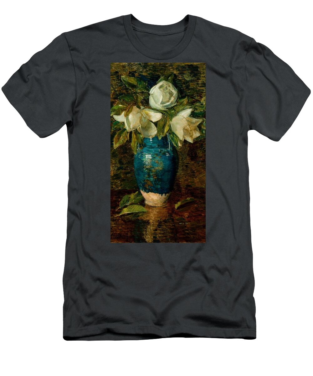 Giant Magnolias T-Shirt featuring the painting Giant Magnolias #4 by Childe Hassam