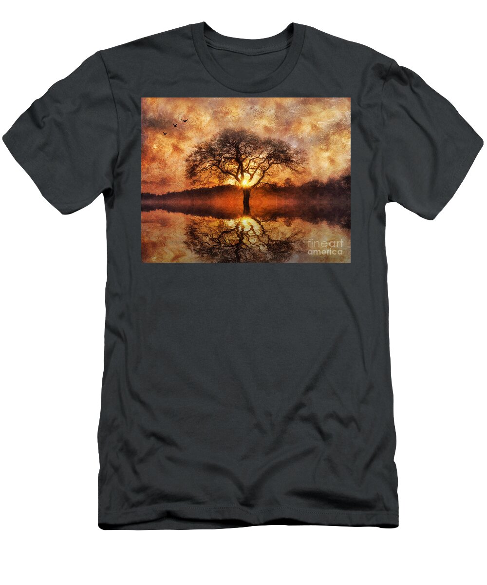 Tree T-Shirt featuring the digital art Lone Tree #4 by Ian Mitchell