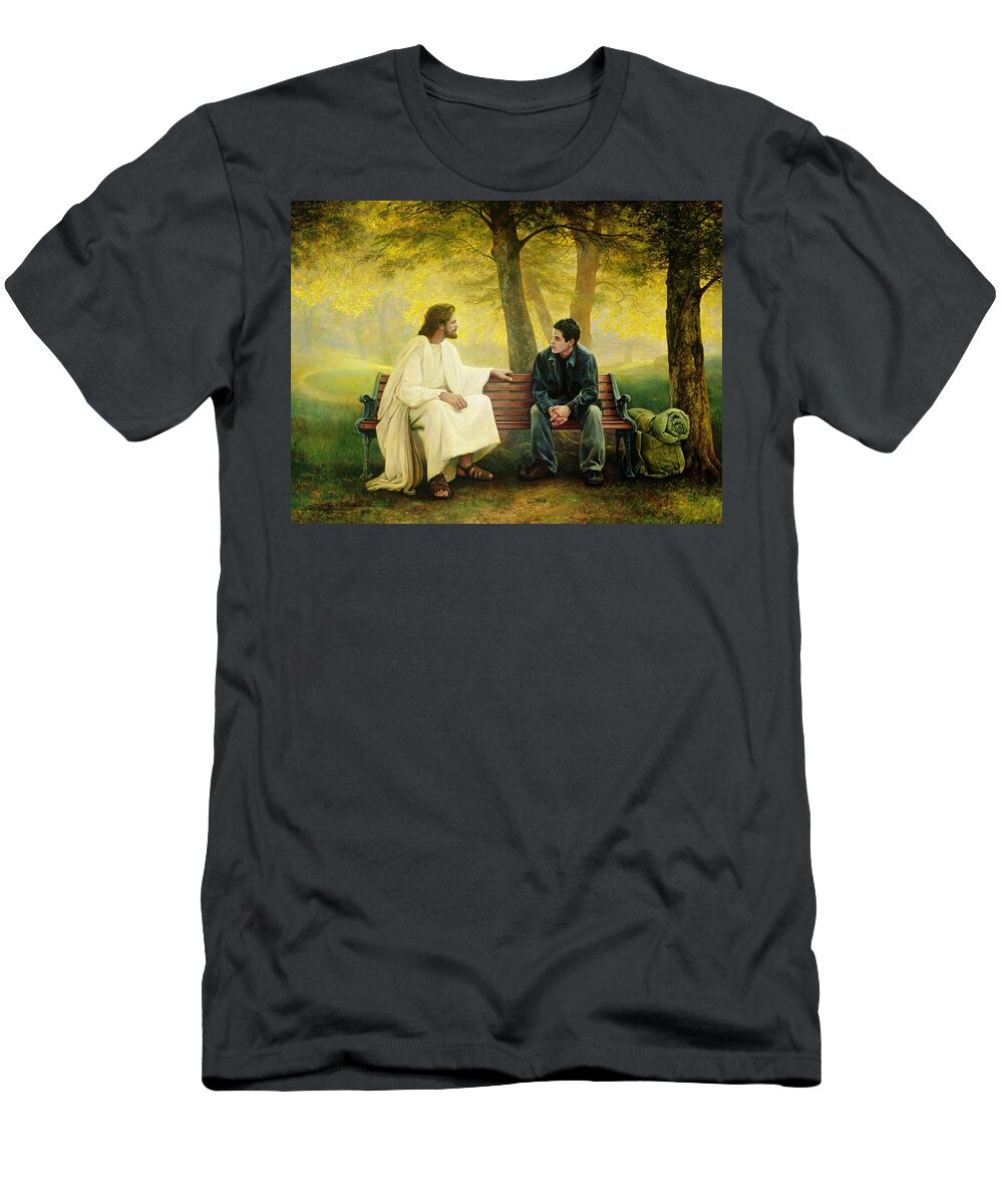 Jesus T-Shirt featuring the painting Lost and Found #4 by Greg Olsen