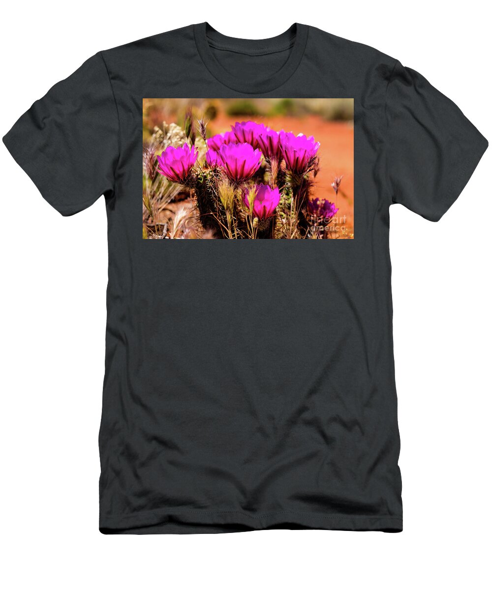 Arizona T-Shirt featuring the photograph Sedona Cactus Flower by Raul Rodriguez