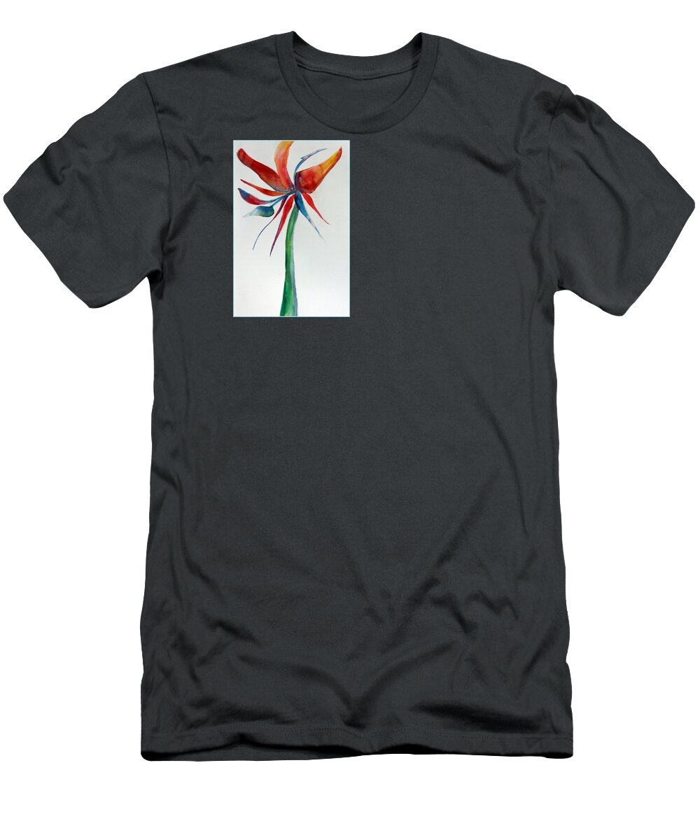 Bird Of Paradise T-Shirt featuring the painting A Bird of Paradise by Mindy Newman