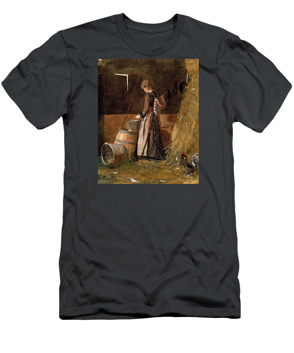 Winslow Homer T-Shirt featuring the drawing Fresh Eggs #3 by Winslow Homer