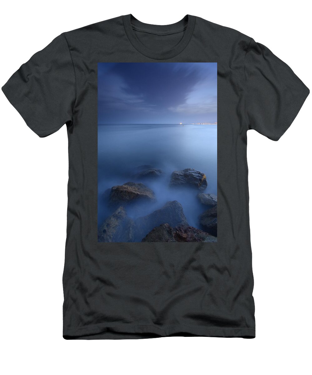 Sunset T-Shirt featuring the photograph Blue sea #6 by Guido Montanes Castillo