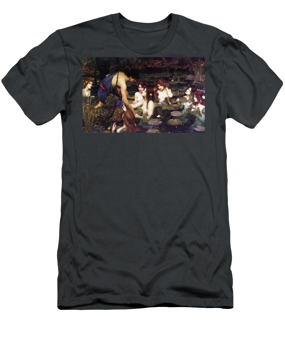 John William Waterhouse T-Shirt featuring the painting Hylas And The Nymphs #6 by John William Waterhouse